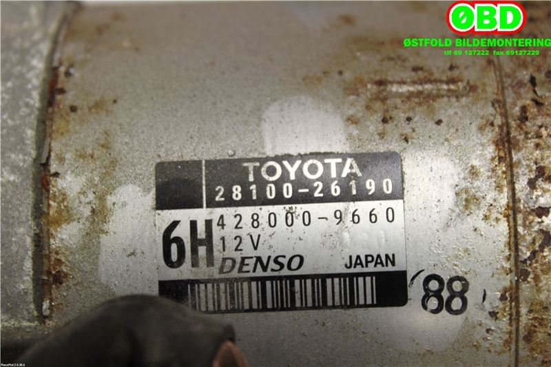 Starter diesel til Toyota RAV4 2013-2015 (Type IV, Fase 1)  (TOYOTA|2810026190|)