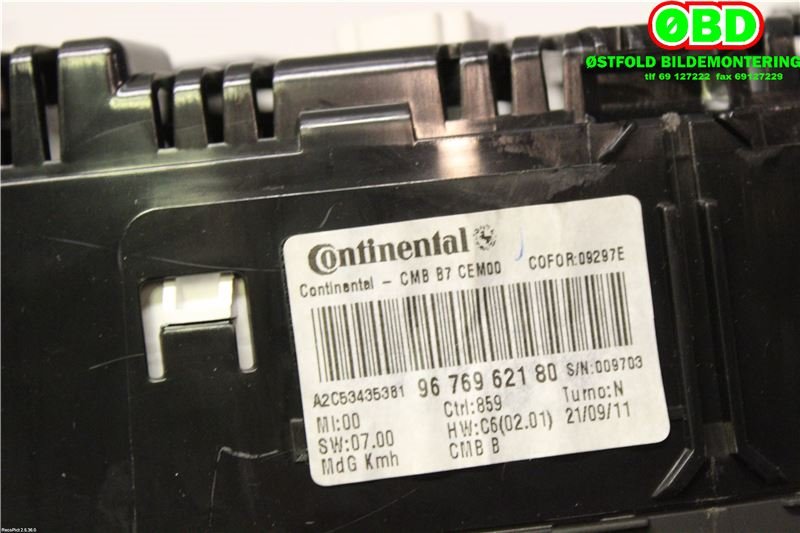 Instrumentpanel til Citroën DS4 2011-2017  (CITROEN|9676962180|9812833780)