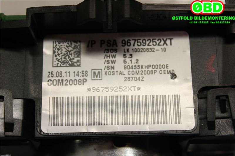 Bryter combi til Citroën DS4 2011-2017  (CITROEN|6243C6|98199578ZD|96759252XT)