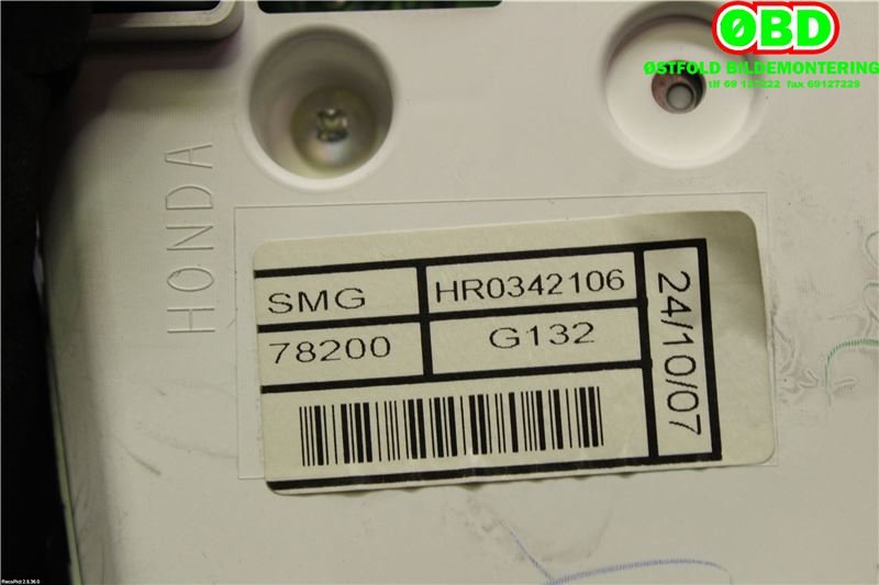 Instrumentpanel til Honda Civic 2006-2011 (Type VIII)  (HONDA|78220SMGG13|)