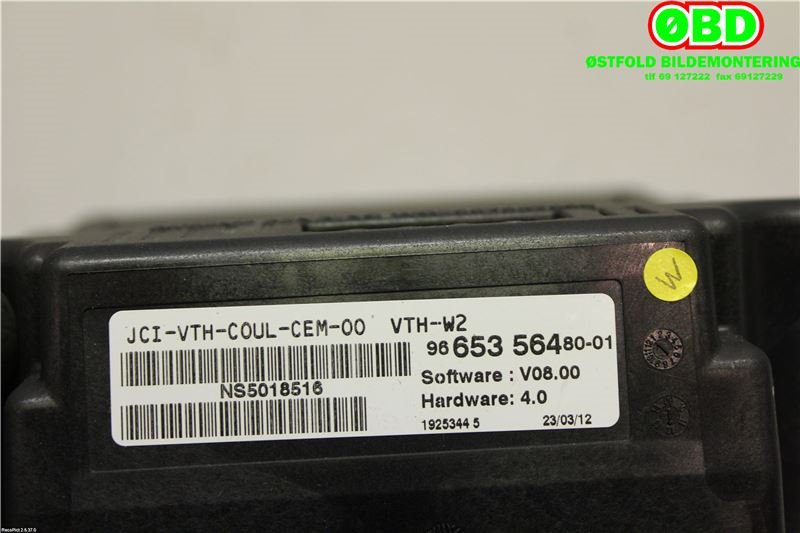 Instrument kjørecomputer til Peugeot 508 2011-2014 (Type I, Fase 1)  (PEUGEOT|6155JT|9812713180|9665356480)