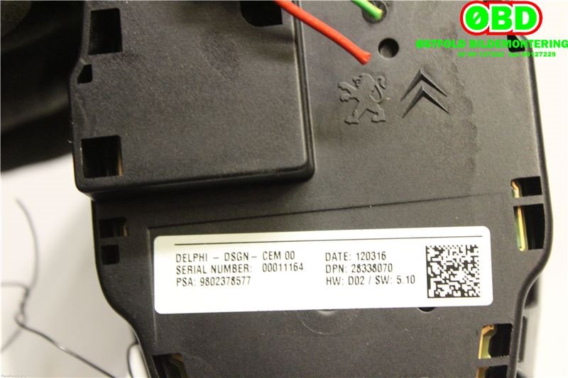 Bryter diverse til Peugeot 508 2011-2014 (Type I, Fase 1)  (PEUGEOT|98023785ZD||9802378577)