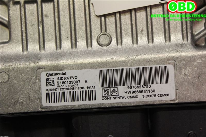 Styreenhet motor til Peugeot 508 2011-2014 (Type I, Fase 1)  (PEUGEOT|1944K8||9678628780)