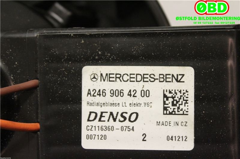 Varmeapparat motor til Mercedes A-Klasse 2012-2018 (W176) (W176) (MERCEDES|A 246 906 42 00||2469064200)