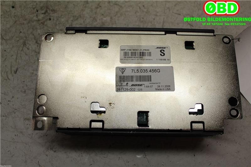 Bilstereo forsterker til Porsche Cayenne 2007-2010 (Fase 2) (9PA) (9PA) (PORSCHE Cayenne V8 Turbo|955 645 301 07||7L5035456G)