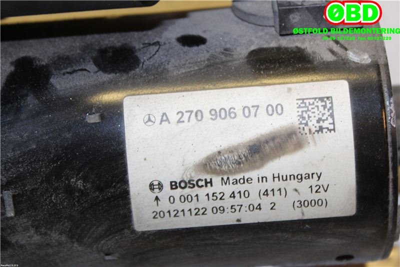 Starter til Mercedes A-Klasse 2012-2018 (W176) (W176) (MERCEDES|A 270 906 07 00|A 645 906 08 00|2709060700)