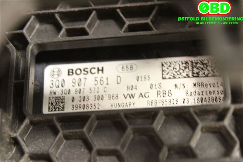 Sensor radar til VW Passat 2015-2019 (Fase 1) (B8) (B8) (VOLKSWAGEN|3Q0 907 561 D||3Q0907561D)