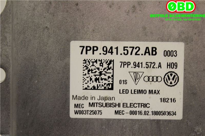 Styreenhet xenon/ballast til VW Passat 2015-2019 (Fase 1) (B8) (B8) (VOLKSWAGEN|7PP 941 572 AB||7PP941572AB)