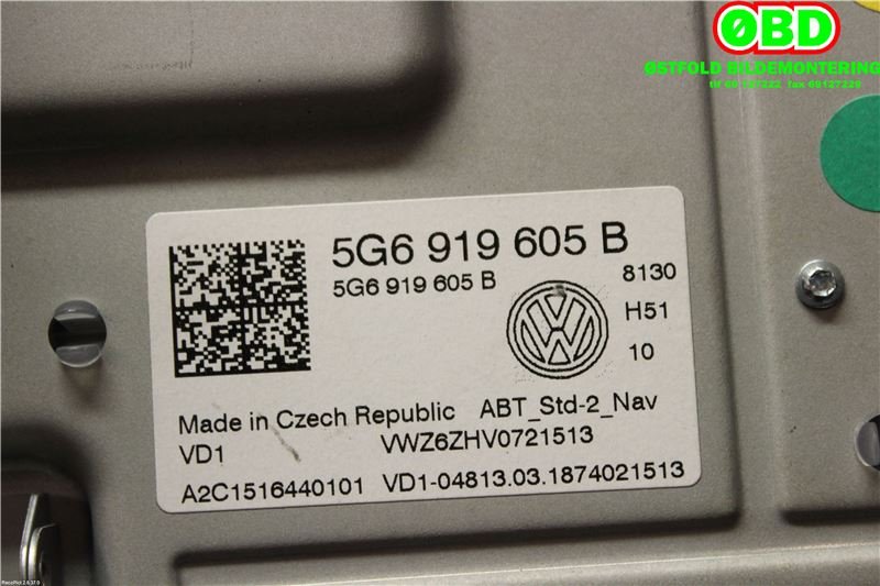 Bilstereo til VW Passat 2015-2019 (Fase 1) (B8) (B8) (VOLKSWAGEN|5G6 919 605 B|5NN 919 605 B|5G6919605B)