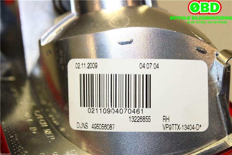 Baklykt høyre til Opel Insignia A 2009-2014 (OPEL|13226855|12 22 443|)