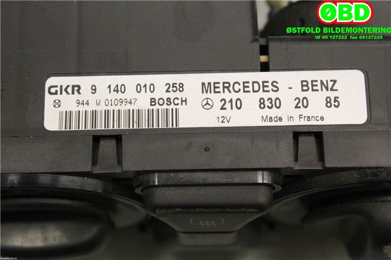 Varmeapparat betjening til Mercedes E-Klasse 1995-2000 (Fase 1) (W210) (W210) (A 210 830 20 85||2108302085)