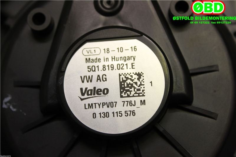 Varmeapparat motor til VW e-Golf 2017-2020 (Fase 2)  (VOLKSWAGEN|5Q1 819 021 E|5Q1 819 021 H|5Q1819021E)
