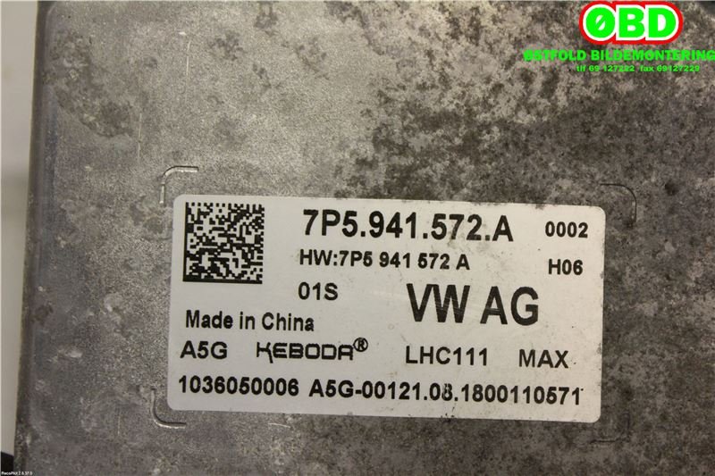 Styreenhet xenon/ballast til VW e-Golf 2017-2020 (Fase 2)  (VOLKSWAGEN|7P5 941 572 A||7P5941572A)