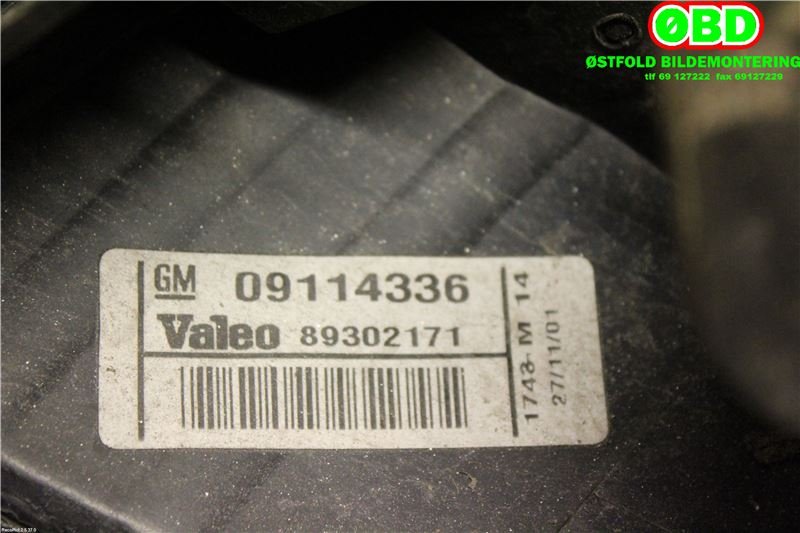 Baklykt venstre til Opel Corsa C 2000-2006  (OPEL|9196363|1222000|9114336)