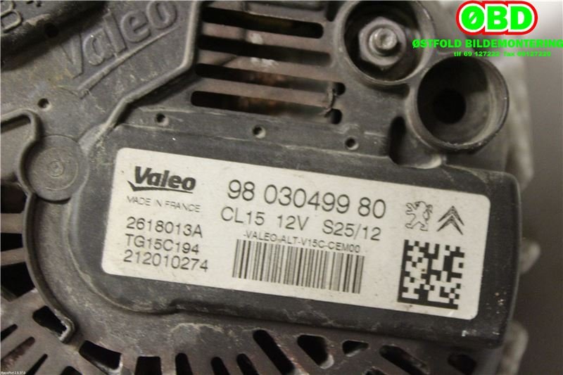 Dynamo til Peugeot 4008 2012-2017 (PEUGEOT|98 030 499 80||9803049980)