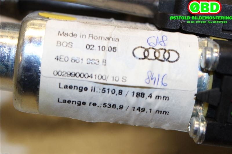 Solskjerm til Audi A8 2003-2010 (Type II)  (AUDI|4E0861333G|)
