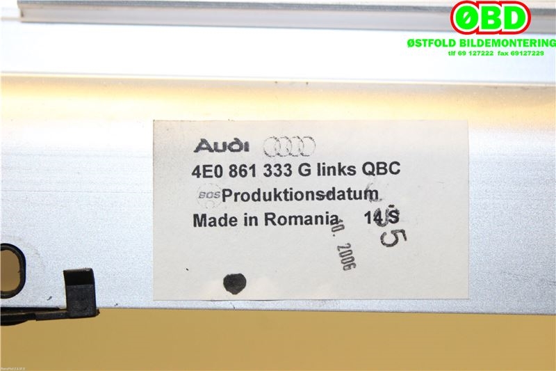 Solskjerm til Audi A8 2003-2010 (Type II)  (AUDI|4E0861333G|)