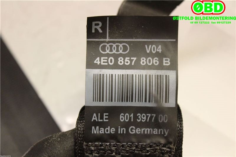 Airbag beltestrammer til Audi A8 2003-2010 (Type II) (AUDI|4E0 857 806 B||4E0857806B)