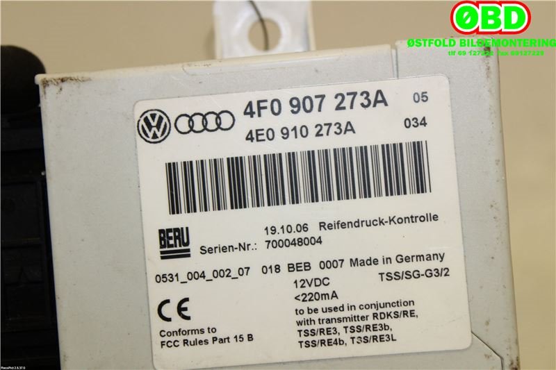 Styreenhet diverse til Audi A8 2003-2010 (Type II) (AUDI|4E0 910 273 A||4F0907273A)