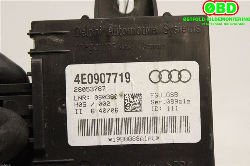 Styreenhet diverse til Audi A8 2003-2010 (Type II)  (AUDI|4E0 907 719||4E0907719)