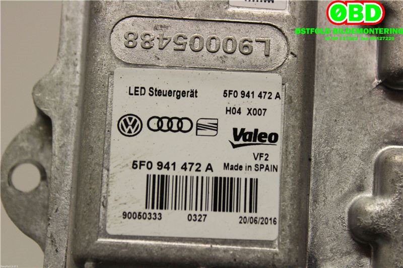 Styreenhet xenon/ballast til VW e-Golf 2017-2020 (Fase 2)  (VOLKSWAGEN|5F0 941 472 A||5F0941472A)