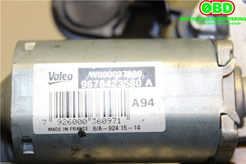 Viskermotor bakrute til Peugeot 2008 2013-2019 (Type I) (PEUGEOT|96 784 235 80||9678423580)