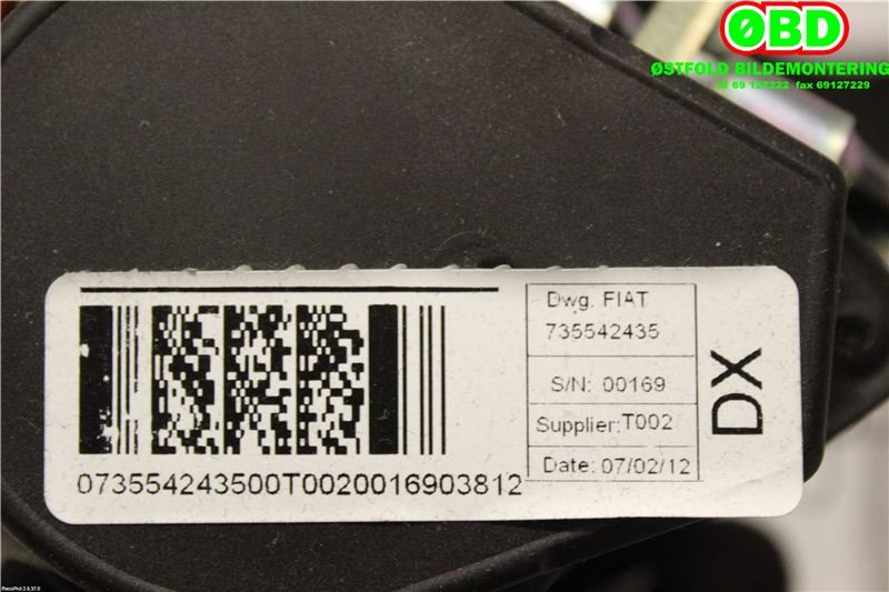 Airbag beltestrammer til Fiat Doblo 2010-->> (Type II) (FIAT|)