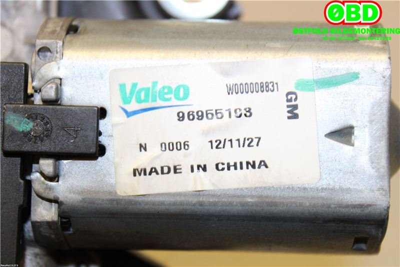 Viskermotor bakrute til Opel Mokka 2012-2016 (Type I, Fase 1) (OPEL|96955193|1273118)