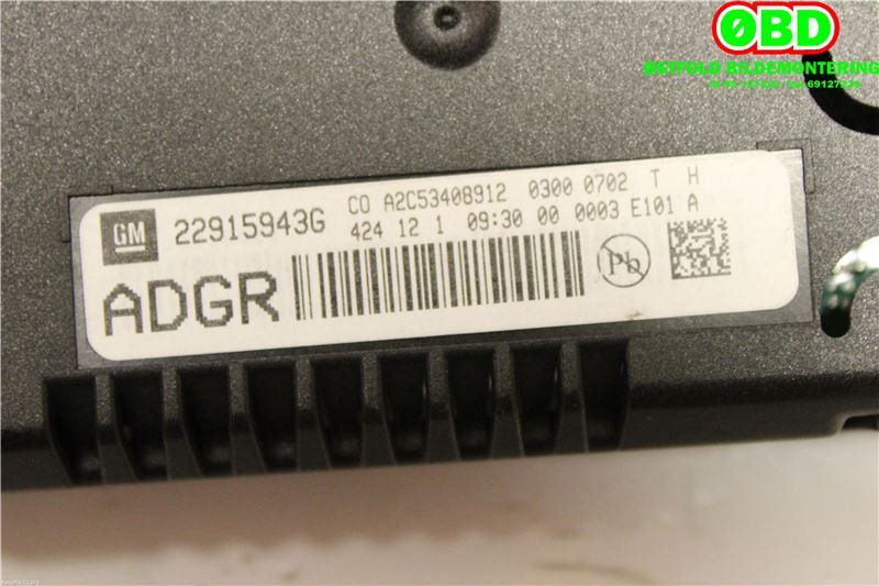 Multimedia display (MCU - Media Controller Unit) til Opel Mokka 2012-2016 (Type I, Fase 1)  (OPEL|22915943|1236121|22915943G)
