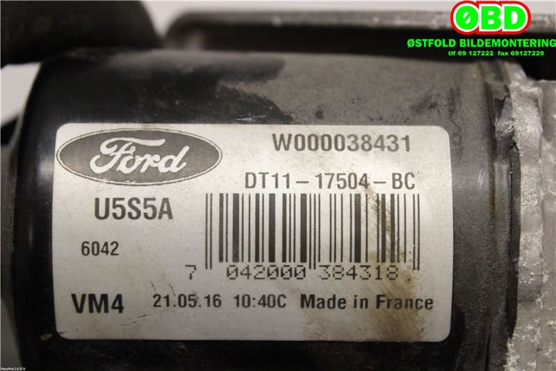 Viskermotor frontrute til Ford Transit Connect 2013-2018 Type II, Fase 1  (FORD|2080411|W000038431|DT1117504BC)