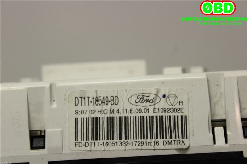 Varmeapparat betjening til Ford Transit Connect 2013-2018 Type II, Fase 1 (FORD|2010116||DT1T18549BD)