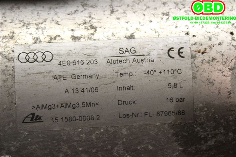 Kompressor nivå/luft til Audi A8 2003-2010 (Type II) (AUDI|4E0 616 203||4E0616203)