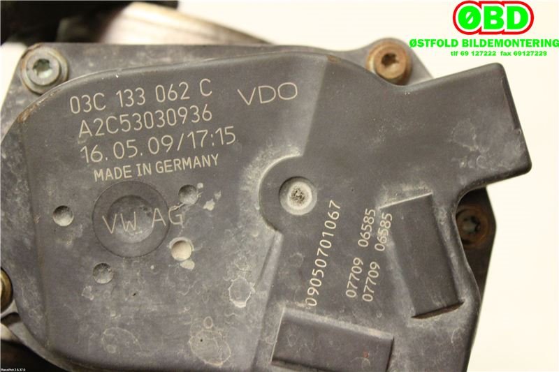 Spjeldhus til VW Golf VI 2008-2012 (VOLKSWAGEN|03C 133 062 C|03C 133 062 T|03C133062C)