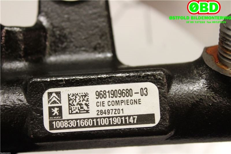 Dyseskinne (fuelrail) til Peugeot 3008 2009-2016 (Type I)  (1570P3||9681909680)