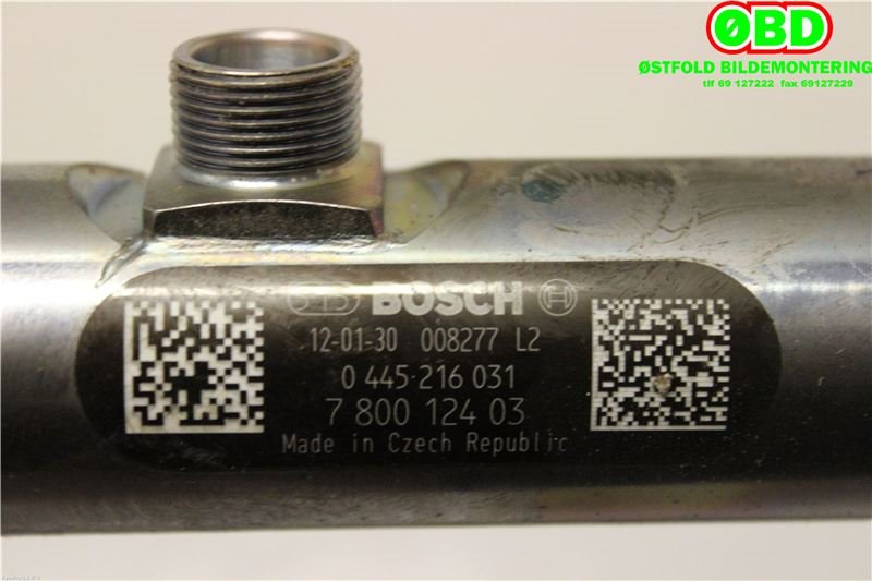 Dyseskinne (fuelrail) til BMW 5-Serie 2010-2017 (F10/F11) (F10/F11) (13 53 7 805 423|0445216031|7800124)