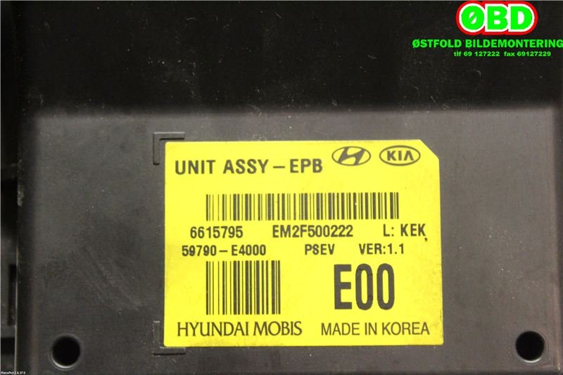 Styreenhet elektrisk parkbrems (EPB - Electric Parking Brake) til Kia Soul 2014-2019 (Type II) (KIA|59790E4000|)