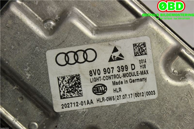 Styreenhet xenon/ballast til VW e-Golf 2017-2020 (Fase 2)  (VOLKSWAGEN|8V0 907 399 D||8V0907399D)