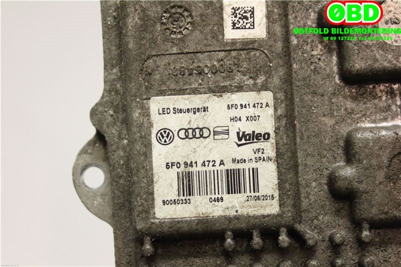 Styreenhet xenon/ballast til VW e-Golf 2014-2017 (Fase 1) (VOLKSWAGEN|5F0 941 472 A||5F0941472A)