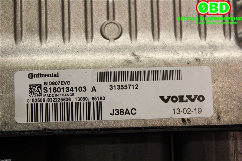 Styreenhet motor til Volvo V40 2012-2019  (VOLVO|36000608|S180134103A|31355712)