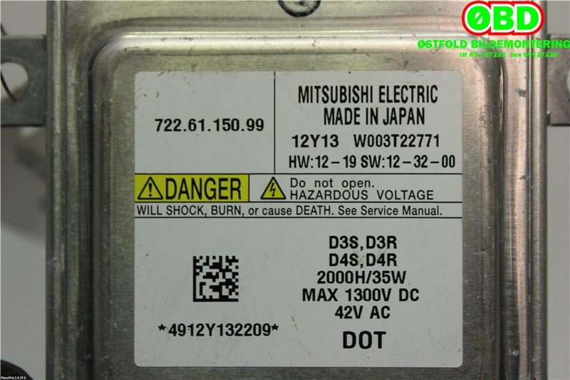Styreenhet xenon/ballast til Volvo V40 2012-2019 (VOLVO|31335777|7226115099|W003T22771)