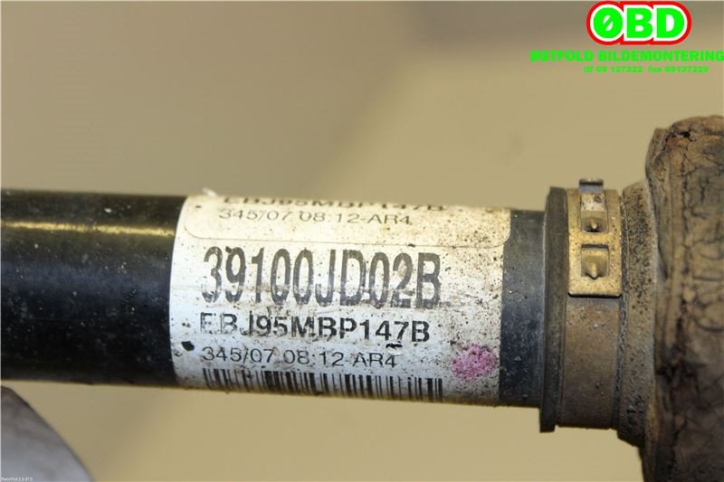 Drivaksel høyre foran til Nissan Qashqai 2007-2010 (Type I, Fase 1)  (NISSAN|39100BB02B|)
