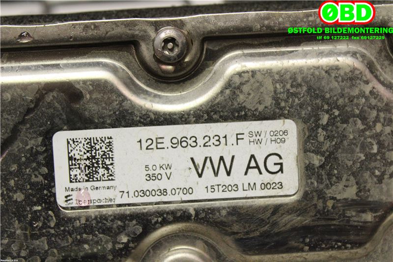Varmeapparat register til VW e-Golf 2014-2017 (Fase 1) (VOLKSWAGEN|5QE 819 013 S|5QE 819 013 AD|12E963231F)