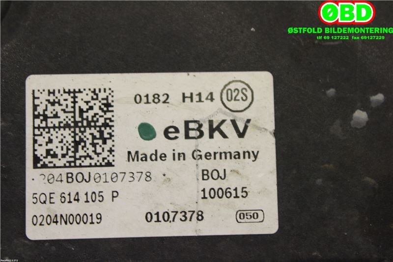 Bremsekraft-forsterker til VW e-Golf 2014-2017 (Fase 1)  (VOLKSWAGEN|5QE 614 105 P||5QE614105P)