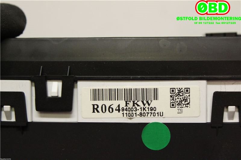 Instrumentpanel til Hyundai Ix20 2010-2017 (HYUNDAI|940031K190|)