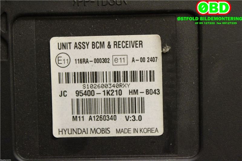 Styreenhet diverse til Hyundai Ix20 2010-2017  (HYUNDAI|954001K210|)
