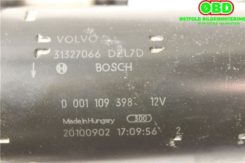 Starter diesel til Volvo S60 2010-2014 (Type II, Fase 1)  (VOLVO|36001408||31327066)