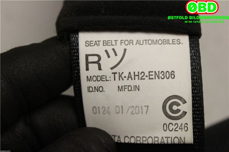 Airbag beltestrammer til Mitsubishi Outlander 2015-->> (Type III, Fase 2)  (MITSUBISHI|7000F322XA|)