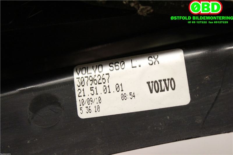 Baklykt venstre til Volvo S60 2010-2014 (Type II, Fase 1)  (VOLVO|31395930||30796267)