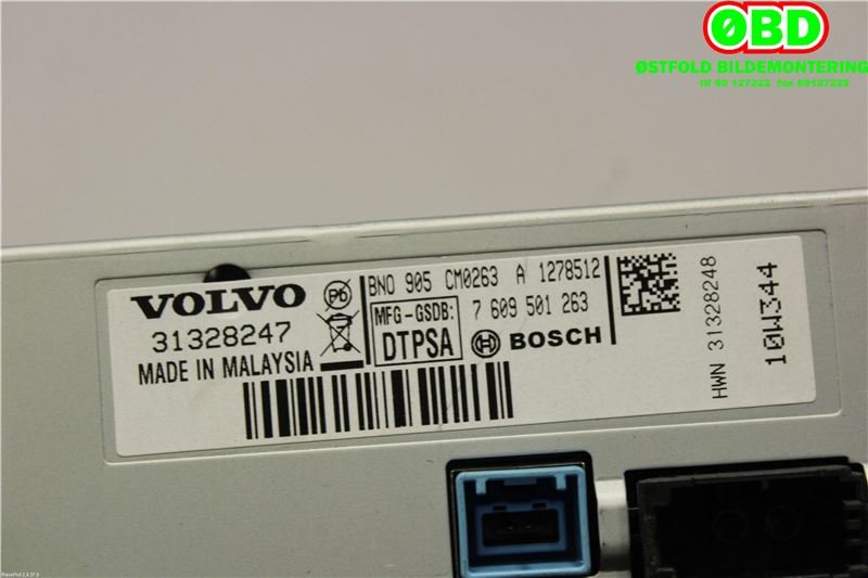 Multimedia display (MCU - Media Controller Unit) til Volvo S60 2010-2014 (Type II, Fase 1)  (VOLVO|36001524||31328247)