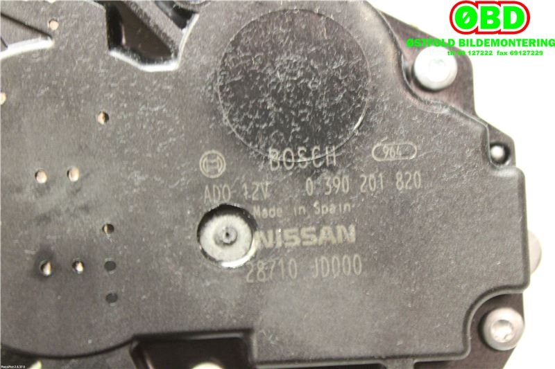 Viskermotor bakrute til Nissan Qashqai 2010-2014 (Type I, Fase 2)  (NISSAN|28710JD000|)